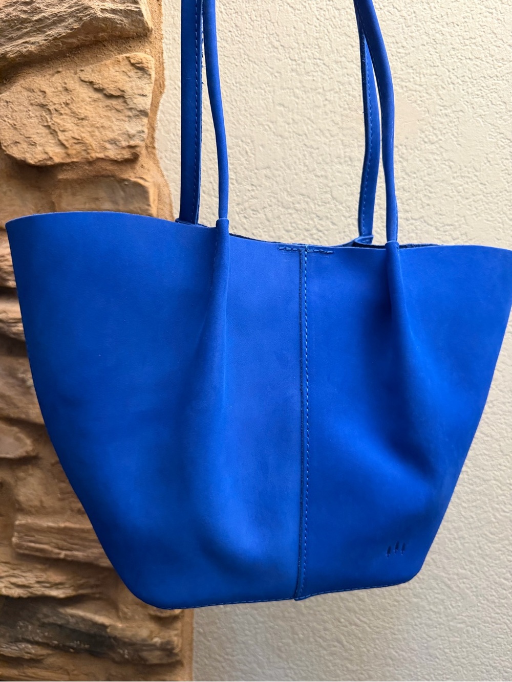 Portland leather goods blue joy large Devan tote